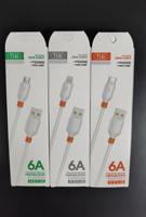 Cables de Carga Rápida Tipo-C de Silicona de Alta Calidad de 1 m con Logotipo Personalizado en la Caja, 6 A, para Teléfono Móvil