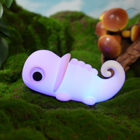 Lampe de nuit en silicone à DEL Jouet Caméléon à sept couleurs à gradation Lampe de chevet à piles de type C pour enfants et bébés