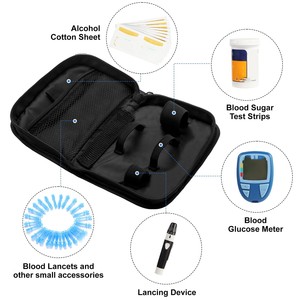 Bolsa de Almacenamiento para Glucómetro, Portátil, Negra, en Oferta, con Bolsillo de Malla, para Kit de Prueba de Diabetes - Product Image 3