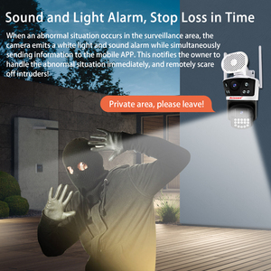 Caméra IP extérieure 4G WiFi à double objectif et double écran 4MP, système de sécurité sans fil PTZ 360° avec vision nocturne couleur - Product Image 5