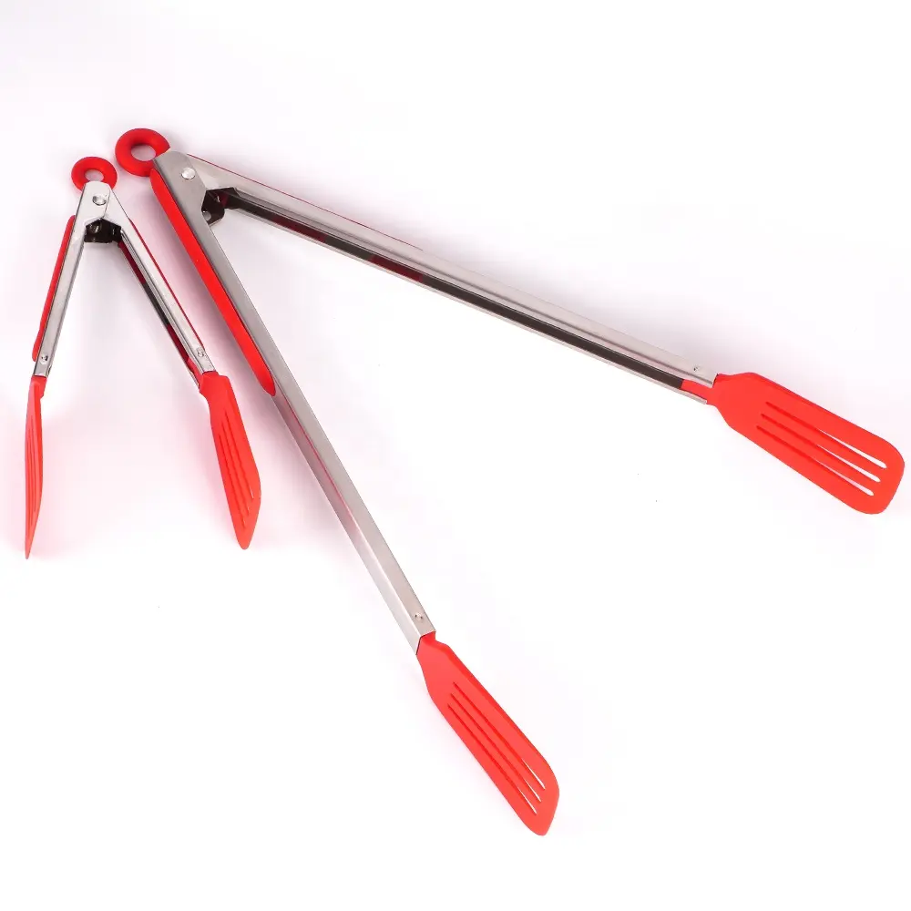 OEM Stainless Steel Silicone Frying Food Serving Tongs Barbecue Clip Clamps Big Tongs