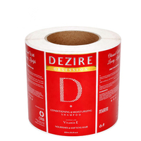 Étiquettes autocollantes personnalisées en vinyle pour cosmétiques et shampoings, avec logo estampé or, résistantes à l'eau, en rouleau, pour emballage