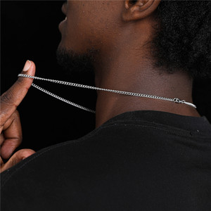 Großhandel 3mm Breite <span class=keywords><strong>22</strong></span> Zoll Lange Herren Edelstahl Panzerkette Individuelles Design Halskette für Männer und Frauen - Product Image 3