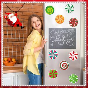 Décorations de Noël transfrontalières, aimants ronds pour pare-chocs de voiture en forme de sucette, aimants pour porte de garage en forme de bonbon à la menthe, aimants pour réfrigérateur - Product Image 4