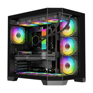 Nouveau design, châssis de PC de jeu ATX M-MATX en verre trempé incurvé, boîtier <span class=keywords><strong>d</strong></span>'<span class=keywords><strong>ordinateur</strong></span> haut de gamme, caractéristiques du cabinet de bureau - Product Image 3