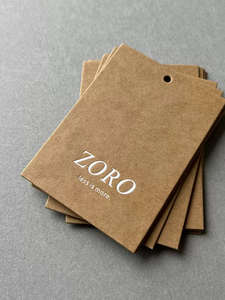 Giysiler İçin Logonuzla Özel Moda Tasarım Baskılı Giyim Aksesuarları Kraft Kağıt Etiket - Product Image 2