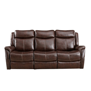 Electric Multi Functional Sofa Genuine Leather 3 Seater Home Theater <b>Recliner</b> For Living Room - Product Image 4