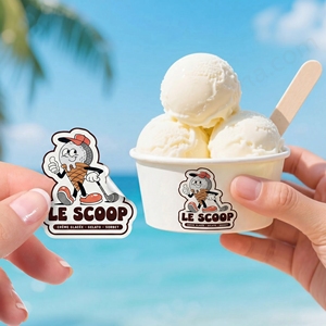Kinmit Custom Waterproof <b>Vinyl</b> Ice Cream & Frozen Food Labels-Low Temperature Resistant for Supermarket/Grocery Promotion - Product Image 1