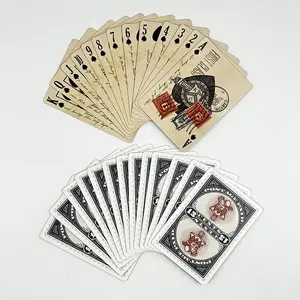 Sampel gratis kartu Poker kustom kelas kasino produsen kartu bermain Braille cetak plastik kartu bermain kertas CMYK