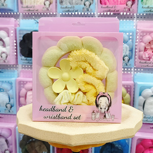 Éponge nettoyante pour le visage, Bandeau nuage, Bandeau de beauté et de spa, Coffret cadeau avec bandeau et bracelets - Product Image 5