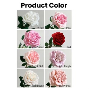 Chất Lượng Cao Duy Nhất Nhân Tạo Bất Cảm Ứng Lụa Latex Giả Trắng Màu Hồng <span class=keywords><strong>David</strong></span> <span class=keywords><strong>Austin</strong></span> Rose Flower Đối Wedding Party Trang Trí - Product Image 3
