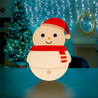 Veilleuse LED rechargeable en silicone en forme de bonhomme de neige, lampe de chevet douce au toucher, veilleuse pour enfants, chambre d'enfant, Noël