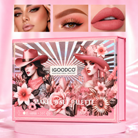 IGOODCO Palette de maquillage 3-en-1 40 couleurs facile à appliquer : blush, highlighter, contour, fard à paupières, gloss à lèvres, fini mat, scintillant et pailleté