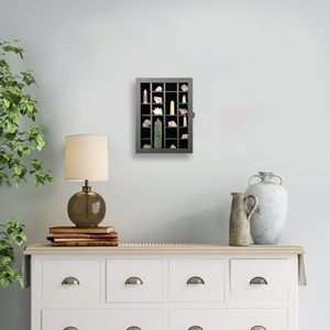 กล่องจัดเก็บคริสตัลแบบปรับแต่งได้ระดับพรีเมียม สีดำ พร้อมชั้นวางไม้แบบถอดได้ สำหรับแร่ธาตุและหิน - Product Image 1