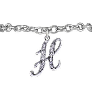 Venta directa de fábrica Metal Crystal 26 Letra inglesa H Inicial Capital Palabras Charm Pulsera Joyería <span class=keywords><strong>Moda</strong></span> - Product Image 2