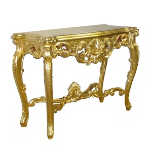 Mesa <span class=keywords><strong>Consola</strong></span> <span class=keywords><strong>Dorada</strong></span> para Pasillo, Mesa <span class=keywords><strong>Consola</strong></span> Antigua para Sala de Estar, Tallada para Diseño de Interiores de Muebles de Hotel de Estilo Provincial Francés - Product Image 5