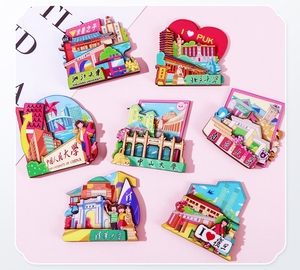 Imanes de nevera personalizados 2d 3D paisaje ciudad turística para recuerdo de nevera imán de nevera de madera <span class=keywords><strong>comprar</strong></span> en línea - Product Image 2