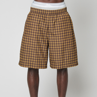 Ensemble de survêtement à carreaux 2 pièces pour homme, veste coupe-vent à col montant zippée avec short, logo personnalisé pour le sport, le quotidien, les loisirs, ODM
