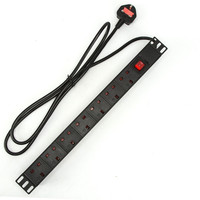 Gabinete de red profesional PDU 1U 19 "Montaje en rack Mejor precio Producto Estilo británico PDU