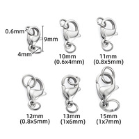 Vente en gros de fermoirs mousquetons en acier inoxydable plaqué or 18 carats avec anneau de jonction pour la fabrication d'accessoires de bijoux DIY