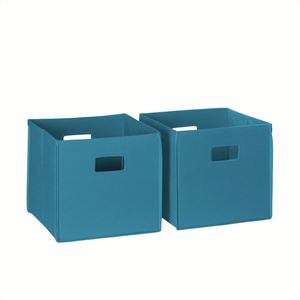 Bac de rangement cubique de taille standard 10,5x10,5x11 avec poignées pour un transport facile - Bacs de rangement en tissu pliables - Product Image 1