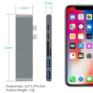 Cổng USB 4K Type 3.0 SD, Cổng Thunderbolt 2.0 Hai Cổng USB C <span class=keywords><strong>7</strong></span> Trong 1 Cho Macbook Pro - Product Image 3