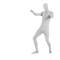 Jumpsuit Katun Hitam Dewasa Chroma Key Kostum Halloween Tak Terlihat untuk Pria