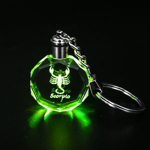 Vente en gros d'usine, <span class=keywords><strong>porte</strong></span>-<span class=keywords><strong>clés</strong></span> en cristal LED K9, <span class=keywords><strong>gravure</strong></span> au laser 3D personnalisée des douze signes du zodiaque, <span class=keywords><strong>porte</strong></span>-<span class=keywords><strong>clés</strong></span> en cristal - Product Image 3