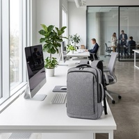 Sac à dos professionnel pour ordinateur portable 15,6 pouces, ouverture à plat 180°, voyage d'affaires, unisexe, étanche, sac à dos pour ordinateur, USB, polyester