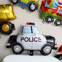 Ballon en aluminium à thème voiture et avion pour garçons, décoration de fête d'anniversaire pour enfants de 1 à 6 ans, scène portable et pliable