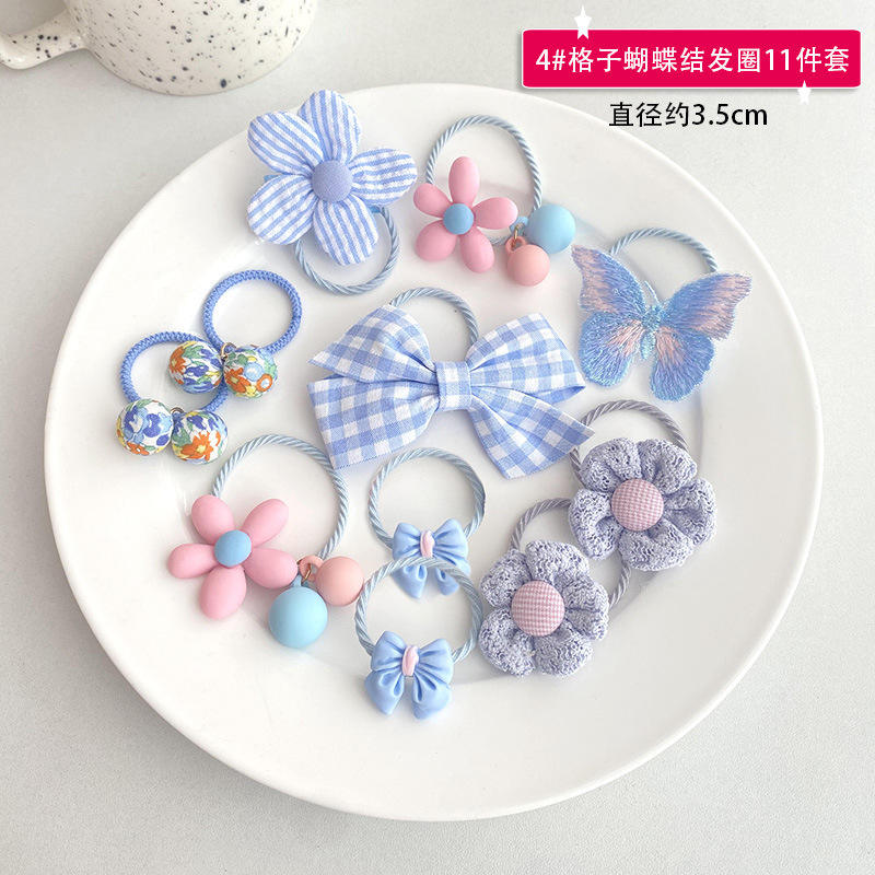 1 blue hair rope 11 - piece set