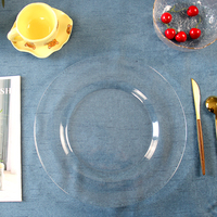 Assiettes de présentation en verre transparent de 13 pouces à bord doré de 0,5 cm pour mariage et service de table – Vente en gros à prix abordable