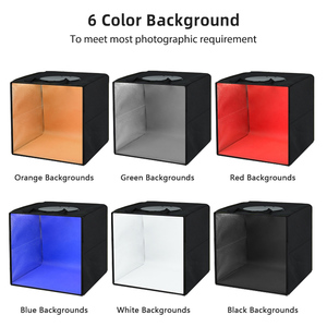 Kit de Fotografía con Caja de Luz Plegable, Estudio Fotográfico, Caja de Luz de 40 cm, Luz LED Softbox, Kit de Fondo para Fotografía, Caja de Luz - Product Image 2