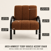 Fauteuil d'appoint en tissu de style moderne pour petit appartement, avec pieds en métal et double accoudoir, pour salon