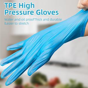 Gants jetables en plastique bleu transparent TPE, gants bon marché sans poudre, qualité alimentaire, gants en TPE - Product Image 4