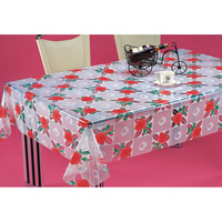 Nappe en vinyle transparent avec motif floral