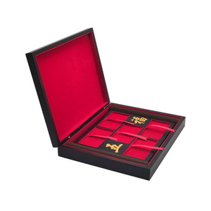 Boîte à lingots d'or sculptée en bois massif sur mesure 28,2x22,5x5cm Emballage cadeau fait main Forme rectangulaire - Product Image 3