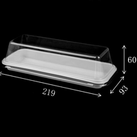 Boîte d'emballage transparente en PET de qualité alimentaire avec couvercle blanc transparent pour la pâtisserie, pour les rouleaux, les gâteaux, le chocolat, plateau rectangulaire