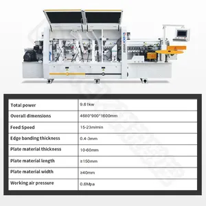 Machine de baguage et de coupe de chant en bois pvc machine de baguage de chant ronde automatique pour portes avec mac de baguage de chant cnc de haute qualité