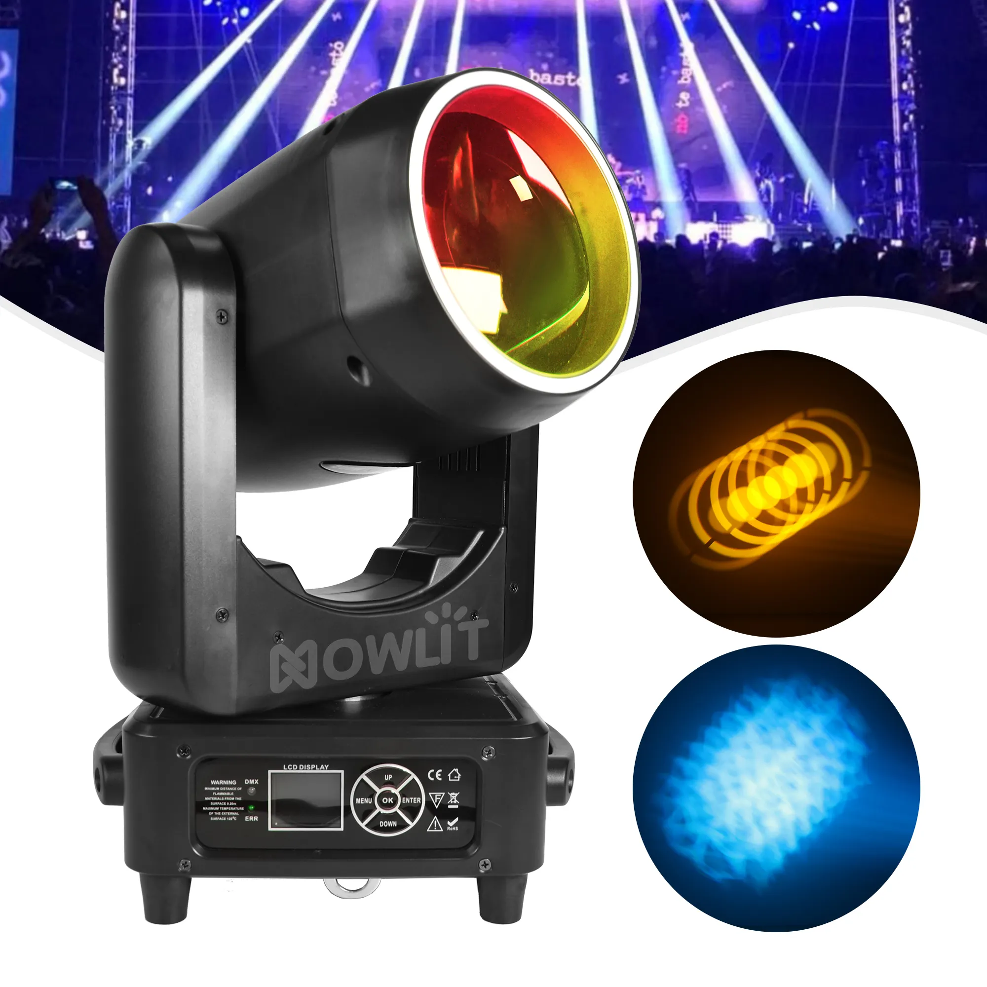 Lampu Sorot Sorot 150W, Lampu Sorot Led 3in1 Led Zoom Bergerak untuk Acara Pesta