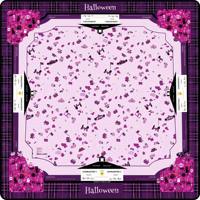 Tapete de Mahjong Rosa de Lujo Exclusivo 2026 Ecológico para Halloween, Superficie de Tela Lavable, Base de Goma Antideslizante para Juegos de Casino y Póker