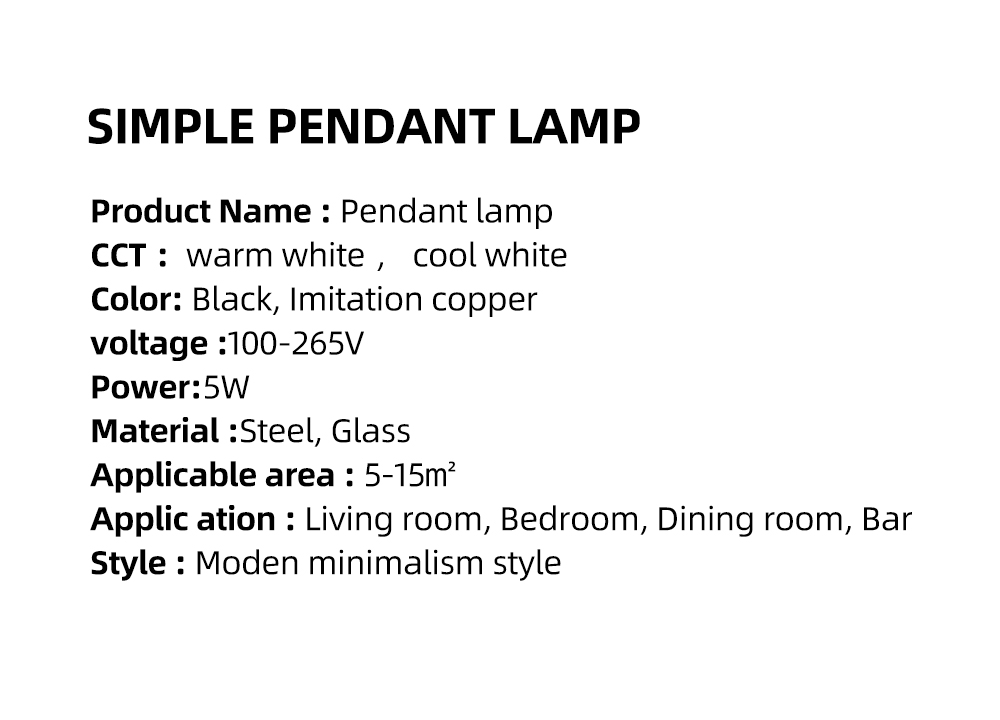 New Decorative Pendant Lamp Nordic Modern Gold Black Hanging Lamp Glass Ball Pendant Light For Bar Hotel Home Bedroom