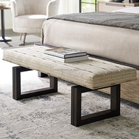 Cadre de lit double haut de gamme en bois massif, finition lin, style antique classique européen et américain, idéal pour villas de luxe – Direct Usine