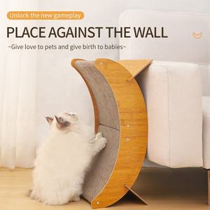 Wooden Frame <b>Scratching</b> <b>Post</b> Furniture Corrugated Cardboard Cat Hanging Raised Bed - Product Image 2