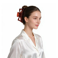 Grande pince à cheveux en plastique motif écaille de tortue, fixation forte pour chignon, accessoire capillaire