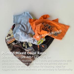 Paños de Limpieza 100% Algodón, Trapos de Camiseta para Uso Industrial, Trapos de Algodón Impresos para Limpieza - Product Image 2