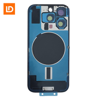 Coque Arrière en Verre Noir pour iPhone 14/15/16, 14/15/16 Plus, 14/15/16 Pro, 14/15/16 Pro Max et 16e