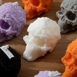 Vela aromática con diseño de calavera para Halloween, venta al por mayor, vela de calavera hecha a mano, decoración transfronteriza para Halloween - Product Image 4