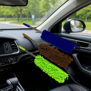 Set di spazzole per auto MNJ, strumento di pulizia in microfibra a 3 colori per la spolveratura di interni ed esterni del veicolo - Product Image 2