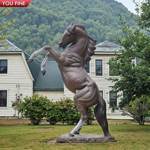 Statue de cheval sautant en bronze coulé en laiton réaliste, <span class=keywords><strong>art</strong></span> déco, parc équestre, personnalisée par l'usine YOUFINE - Product Image 4